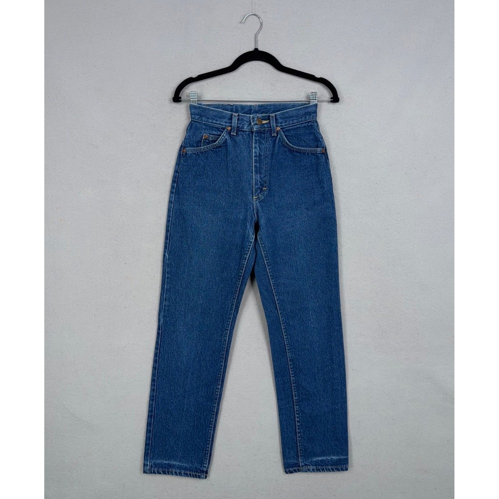 Lee Jeans Women 7 PET Blue High Rise Straight Leg Vintage Mom Denim USA 25x28